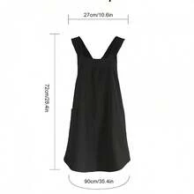 1 件复古风格围裙 - 可调节肩带设计，无需系带，舒适时尚，适合家庭烹饪、厨房或商店