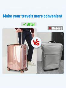 20/24/28英寸中性透明行李箱罩配一次性透明轮子保护罩，防尘轮子收纳，多功能用途 - 轮子罩膜，行李箱罩，行李箱罩保护袋，防水，防污，耐磨，坚固的旅行装备，透明设计，非常适合旅行爱好者的行李保护和存放