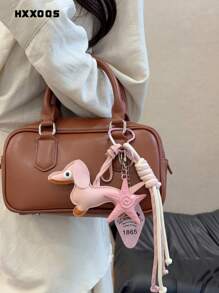 HXXOOS Pingente de Bolsa Dachshund Rosa no Estilo Y2K com Alça Entrelaçada de Estrela-do-mar Criativa - Chaveiro Fofo, Doce e Legal DIY Essencial para Meninas Estudantes, Acessório Obrigatório para Bolsas, Bolsas de Ombro, Mochilas, Sacolas de Praia, Acessórios de Verão, Férias