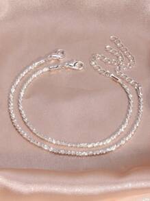 2 Stücke glitzernde Knöchelketten für den Strand, modischer Fußschmuck-Accessoire für den täglichen Gebrauch für Frauen