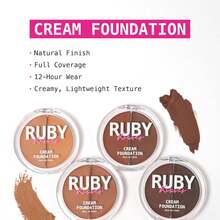 Ruby Kisses 3D Face Creator Cream Foundation &Amp; Concealer, 12 Hours Long Lasting, Medium To Full Coverage, Non-Greasy, Ideal For Makeup &Amp; Contour Palette (Level 14) - 2-5 Level 14 - 查看 3