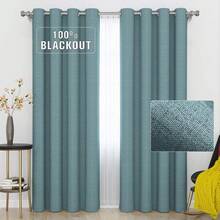 GRALI Cortinaérmica Recamara, Separador de Espacios Extraancho para Dormitorio, Tela Protección Privacidad, Lino, 254 X 241, 1 Panel - Estilo 1 - Verde azulado - Ver 13