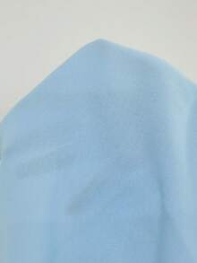 Women's Casual Asymmetric V-Neck Pleated Waist Loose Lantern Sleeve Long Sleeve Shirt, Spring/Summer - Blue - View 6