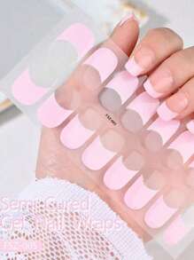French Nail Stickers, French Semi-Cured Gel Nail Stickers, UV Gel Nail Stickers, Suitable For The Curvature Of Nail Art, DIY UV Lamp Cured Nail Stickers
