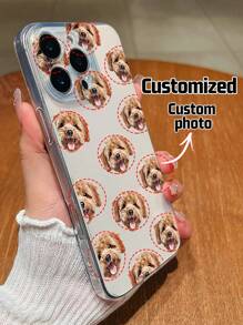 1 Stück personalisierter Tier Hund Kopf Design, transparente TPU Silikon Handy Schutzhülle, erfüllt individuelle Kundenwünsche, kompatibel mit iPhone 16 Pro Max/16 Pro/15 Pro Max/14 Pro Max/13 Pro Max 13 Pro/15 Pro, /A05/A04/A11/A24/A25/A26/A33/A12/A13/A14/A15/A52/A54/A55/S23 Ultra/S24 Ultra/A52S/13C/A15, Honor X6A/X7B/X8B/X6, SAM, Redmi, witzige Individualisierung, geeignet für den täglichen Gebrauch oder als Jahrestags-Geschenk