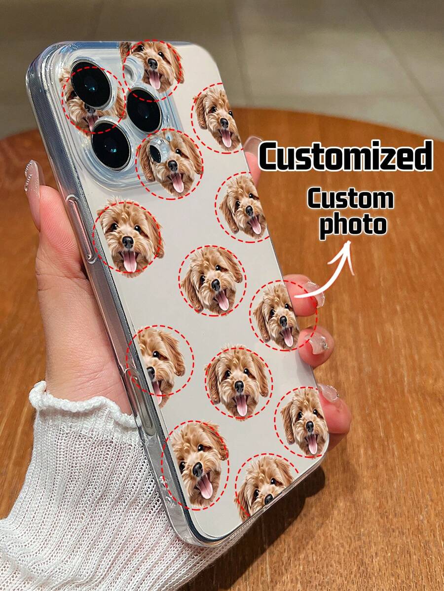 1 Stück personalisierter Tier Hund Kopf Design, transparente TPU Silikon Handy Schutzhülle, erfüllt individuelle Kundenwünsche, kompatibel mit iPhone 16 Pro Max/16 Pro/15 Pro Max/14 Pro Max/13 Pro Max 13 Pro/15 Pro, /A05/A04/A11/A24/A25/A26/A33/A12/A13/A14/A15/A52/A54/A55/S23 Ultra/S24 Ultra/A52S/13C/A15, Honor X6A/X7B/X8B/X6, SAM, Redmi, witzige Individualisierung, geeignet für den täglichen Gebrauch oder als Jahrestags-Geschenk