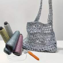 Sparkling Metal Wire, Silver Wire Core, Shiny Metal Yarn For Handmade Crochet And Knitting DIY, Super Shiny Metal Wire Ball, Metal Crochet Thread, Metallic Yarn, Glittering Round Yarn With Thread, Lustrous Metal Floss Yarn, Clothes And Bags Metallic Sewing Thread - Multicolor - View 4