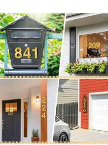 1 Pieza Letras y números decorativos cúbicos de oro 3D autoadhesivos y removibles de acrílico para decoración del hogar. Incluye respaldo adhesivo de alta adherencia sin rastros, instalación sin herramientas, fácil de pegar en metal, madera y otro tipo de puertas.