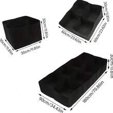 1/4/8 Grid Portable Rectangular Planting Bag - Felt Fabric Raised Garden Bed With Multi-Grid Design, Drainage Holes And Lightweight Reusable Vegetable Planting Box, Suitable For Indoor And Outdoor Gardening, Equipped With Drainage System - 黑色 - 查看 5