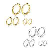 10 Pairs Silver Hoop Earrings Set For Women Surgical Steel Hoop Earrings Lightweight Hypoallergenic Tiny Small Hoops (8mm 10mm 12mm 14mm 16mm)