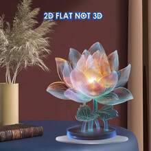 一套 2D 平面亚克力优雅水晶莲花装饰，多功能节日装饰，适用于家庭和办公室、房间装饰、卧室装饰 - 多顏色 - 查看 11