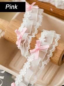 1 pieza 1 Yarda de Cinta Colorida, con Encaje con Lazo, para Manualidades de Ropa, Embalaje de Regalos, Bordado, Tejido, Bordes de Costura, Accesorios de Encaje Decorativos