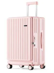 1 pieza Maleta con ruedas de apertura frontal de 20 pulgadas, maleta duradera de gran capacidad con compartimento para portátil, ruedas giratorias de 360 grados y candado TSA, adecuada para viajes de negocios, bolsa de viaje unisex como regalo escolar