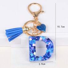 Boho 1pc Tassel Heart Initial Keychain, Glitter Love Key Chain For Purse/Backpack/Car Key, Charm Earphone Case Accessory, Valentine's Day For Women/Girls/Female Car Accessories Bag Charm Backpack For School Cute Goth Y2k Halloween Accessories Teachers Day Christmas Gift Ideas Bag Accessories Lanyards With Id Holder Car Accessories Bag Charms