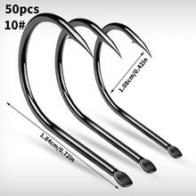 50 szt. antykorozyjnych haczyków wędkarskich do całorocznego jiggingu z unikalną główką hurtowo 2#/4#/6#/8#/10#/12#/14#/16# - Jasnoszary - Zobacz 13