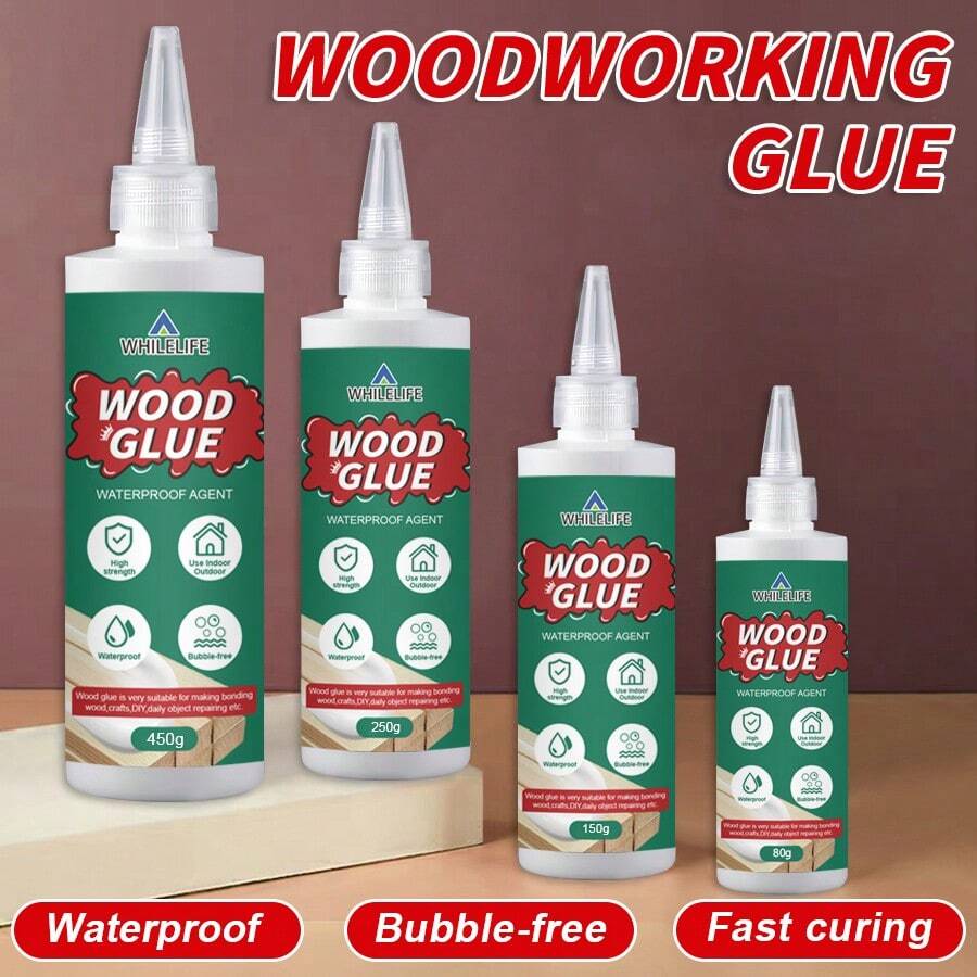 Pegamento de madera invisible y resistente al agua - Adhesivo aislante transparente que ofrece protección máxima, sellado sin filtración, adecuado para madera, papel y artesanía de madera - Pegamento para madera verde - Ver 1