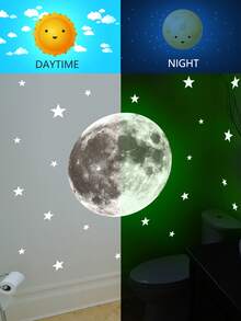 Planet Print Glow Sticker,Stickers,Wall Decal, Vinyl Decal For Home Decorations,Spring Decoration Items Refresh Your Home,Rama Decoration Stickers Gifts Birthday Graduation - Multicolor - View 9