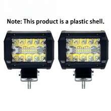 2 Pieces 4 Inch 20 LED Car External Three-Eye Auxiliary Light Bar, 12V, High Brightness Plastic Shell, Auto Parts For Men, Trucks, Motorcycles, RVs - Black - View 3