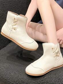 Latest Minimalist Ankle Boots Slim Fit Boots, Pull-On Flat Short Boots For Women, Spring & Autumn