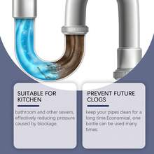 Drain Clearing Powder, For Unclogging Bathroom And Kitchen Drains, Dissolves Blockages, Removes Odors, Cleaning Agent