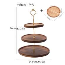 2-Tier & 3-Tier Cake Display Stand, European Style Dessert Display Rack, Wooden Biscuit & Food Exhibition Shelf For Birthday Party