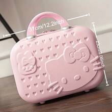 Sanrio Sanrio A Multifunctional Suitcase Designed For Both Genders, Ideal For Holding Cosmetics. The Surface Resists Oil, Featuring A 14-Inch Sanrio Hello Kitty Design, Making It An Excellent Choice For A Makeup Travel Case And Travel Accessories, As Well As A Wonderful Birthday Present. Bag For School School Accessories School Stuff