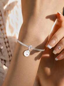 1 件 925 纯银宠物足迹串珠适合女士手链手镯 DIY 珠宝制作和日常服装搭配珠宝装饰适合女孩 - 銀色 - 查看 8