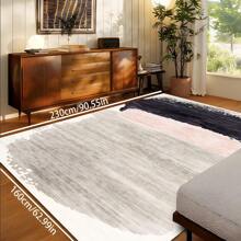 1pc Luxury French Colorblock Abstract Geometric Pattern Carpet, 1100g Fine Yarn Wool + TPR Washable Fabric Bottom, Nordic Minimalist Textured Rectangular Fluffy Soft Machine Washable Area Rug, Suitable For Outdoor, Entryway, Living Room, Bedroom, Laundry Room, Bathroom, Game Room, All Season Large Size Home Mat, Home Decor