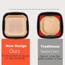 200/100/50pcs Air Fryer Liners, Non-Stick Paper Sheets For Baking, Roasting & Microwave - Easy Clean, Individual Paper For Healthier Cooking - Hotel & Commercial Use