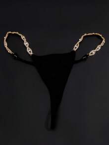 1 Pc Sexy Golden Devil Eye Rhinestone Thong, Summer Bikini Jewelry Accessory For Beach Wear - Stl2961 Gold - View 3