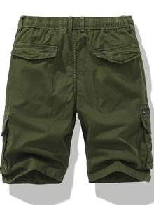 Summer Men Cargo Tactical Short Pants Multi Pocket Shorts Men Japanese Streetwear Casual Fashion Jogger Outdoor Pants - xanh quân đội - Xem 2