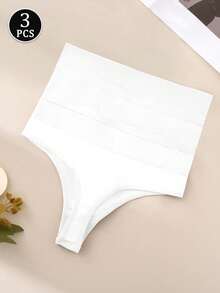 3 Pack minimalistische Damen Sportslips mit mittlerer Taille, einfarbig, lässig & bequem