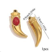 1 pieza Colgante de machete con ojo de tigre rojo de acero inoxidable de moda, accesorio para hacer collares, aretes, pulseras y joyas - colgante - Ver 9