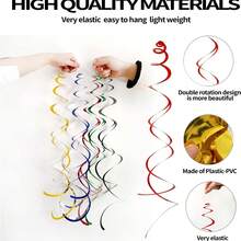 6件/12件/套 玫瑰金双尾螺旋吊坠，PVC材质，适用于婚礼、生日、周年纪念装饰，漩涡花朵装饰，活动装饰 - 彩色 - 查看 4