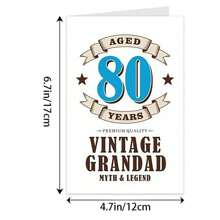 80th Birthday Card, Dedicated To 80 Year Old Grandpa, Fun Birthday Card, Thanksgiving, Halloween Card