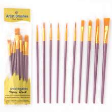 10 Stücke Nylon Haar Malerpinsel Set, Pinselset mit Kunststoffgriff für Ölmalerei, Aquarell, Acryl, Kalligraphie, Skizzieren, Zeichnen, Künstlerbedarf, Schulmaterial