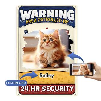 8x12-Inch (20*30CM) Personalized Pet Supplies, Custom Metal Warning Signs, Cat And Dog Accessories, Pet Photo Outdoor Fence Signs, Cat And Dog Warning Accessories, Easy-To-Install Doors, Walls, And Garden Decorations