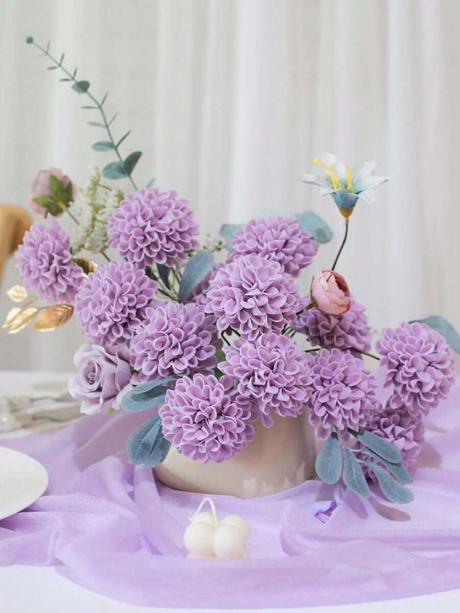 1/5/10 件人造大丽花、人造丁香泡沫玫瑰（带茎），适用于 DIY 婚礼花束、新娘派对装饰、婚礼桌椅布置、派对桌装饰、花园装饰、家居装饰、卧室装饰、客厅装饰、花瓶插花、庭院装饰、夏季装饰、生日礼物、毕业礼物 - 彩色 - 查看 1