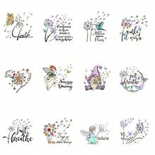 Set de 12 pegatinas de transferencia UV con tema de dientes de león, resistente al agua y a los arañazos, para frascos de vidrio de 16 onzas y proyectos DIY, con hermosos diseños de patrones inspiradores - Multicolor - Ver 5