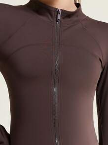 Soyun Chaqueta de yoga para mujer con pespuntes, delgada y ligera, para actividades al aire libre, viajes, ocio en casa, fiestas, oficina, gimnasio