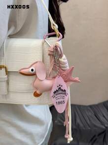 HXXOOS Pingente de Bolsa Dachshund Rosa no Estilo Y2K com Alça Entrelaçada de Estrela-do-mar Criativa - Chaveiro Fofo, Doce e Legal DIY Essencial para Meninas Estudantes, Acessório Obrigatório para Bolsas, Bolsas de Ombro, Mochilas, Sacolas de Praia, Acessórios de Verão, Férias