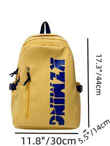 1pc Large Capacity Versatile Backpack, Travel Rucksack For Students, Laptop Bag Bag For School College - Yellow - View 2