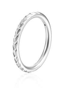 1pc Stainless Steel Carved Flower Nose Ring, Suitable For Women
