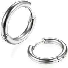 10 Pairs Silver Hoop Earrings Set For Women Surgical Steel Hoop Earrings Lightweight Hypoallergenic Tiny Small Hoops (8mm 10mm 12mm 14mm 16mm)
