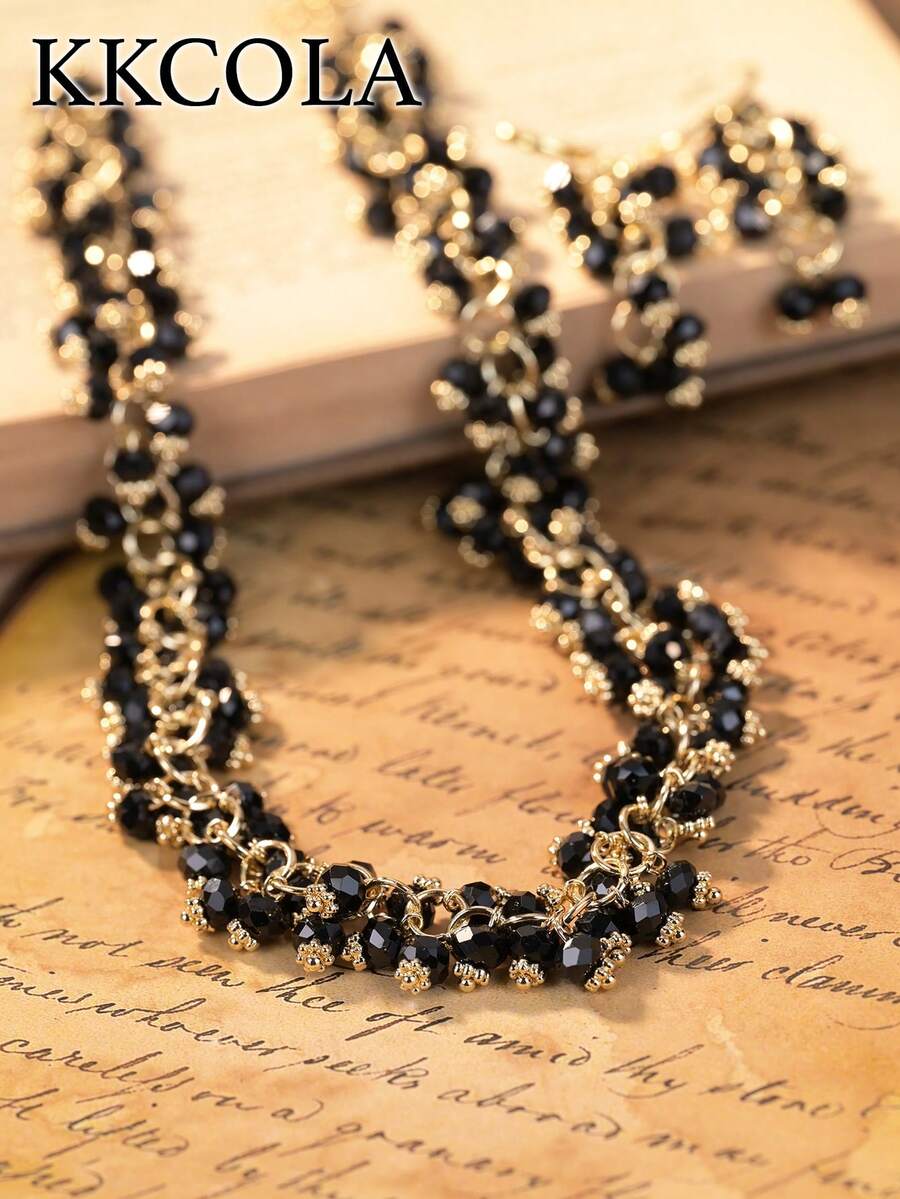 KKCOLA Set de 3 piezas de joyas de collar y aretes de color verde de moda de verano, accesorios de alta gama como regalo para cumpleaños, día de la madre, fiesta y uso diario