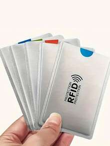 Anti-Demagnetization Silver Card, Bank Card Identity Shield, Anti-Scanning, Anti-Magnetic, Anti-Theft, Anti-Skimming Card Sleeve, Card Sticker, Card Case, Waterproof Card, Medical Card, ID Card Protector, Card Holder, Card Sleeve, Anti-Clogging Reader Lock, Bank Card, ID Card Protector, Metal Aluminum Card Case, Card Wallet, Wallet, Business Card Holder, Credit Card Holder, Women's Card Wallet, Men's Card Wallet, RFID Wallet - Multicolor - View 2