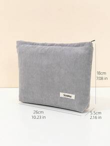 1个字母图案拉链化妆包，化妆包，化妆收纳袋，护肤包，洗漱包，旅行必备，邮轮必备，宿舍必备，婚礼伴娘礼物，妈妈礼物，生日礼物，送给朋友和老师的礼物，家居装饰，浴室客厅卧室装饰，浴室收纳，珠宝收纳，唇油收纳，指甲油收纳，旅行必备，情人节礼物，房间装饰，钱包必备，女士化妆包，钱包必备物品，邮轮必备，设计师手提包，基础款，梳妆台必备，房间，可爱化妆包 - 灰色 - 查看 10