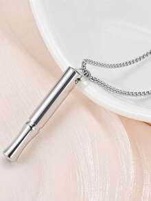 1pc Fashion Yoga Meditation Breathing Pendant Necklace, Anti-Anxiety Stress Relief Jewelry, Versatile Party Accessory, Edgy Street Sporty Hiphop Style Stainless Steel Necklace, Gift For Friends, Birthday, Popular Daily Wear Accessories - Meditation Necklace - View 2