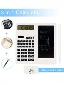 10-Digit Scientific Calculator - High-Resolution LCD Display, Compact Foldable Design, With Handwriting Tablet, Solar And Battery Dual Power - Ideal For Teachers, Engineers And Professionals, Back To School - White - View 4