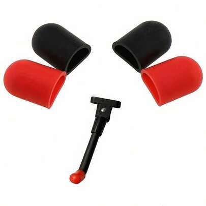 2pcs Anti-Slip Silicone Electric Scooter Foot Protector Cover, Waterproof, Compatible With M365/Pro 2/1S/Pro Essential Lite/G30 Max/ES Series - Black And Red, E-Scooter Accessories | Enhanced Traction Design | Connection Function